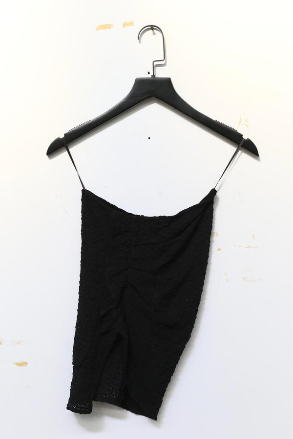 Un Morceau elastic lace asymmetric tube top UM231SZ20 black PUM38